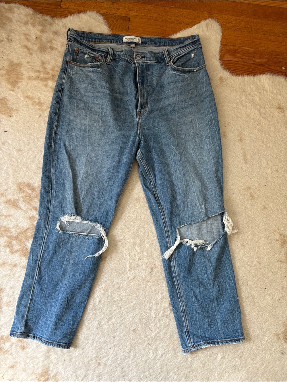 Abercrombie & Fitch Light Blue Ultra High Rise Ankle Jeans